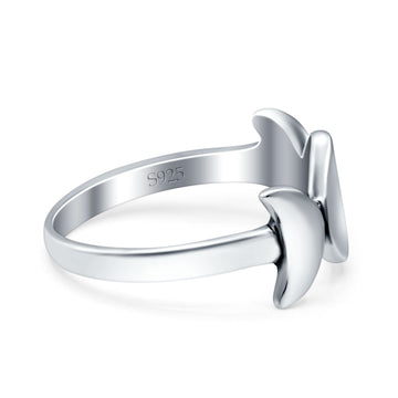 Moon Phases Style Band Solid 925 Sterling Silver Ring (9mm)